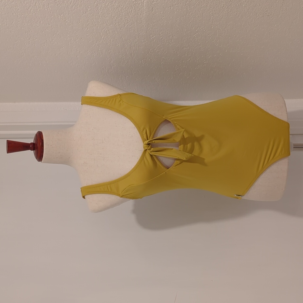 rhythm yellow peekaboo front bow tie swimsuit